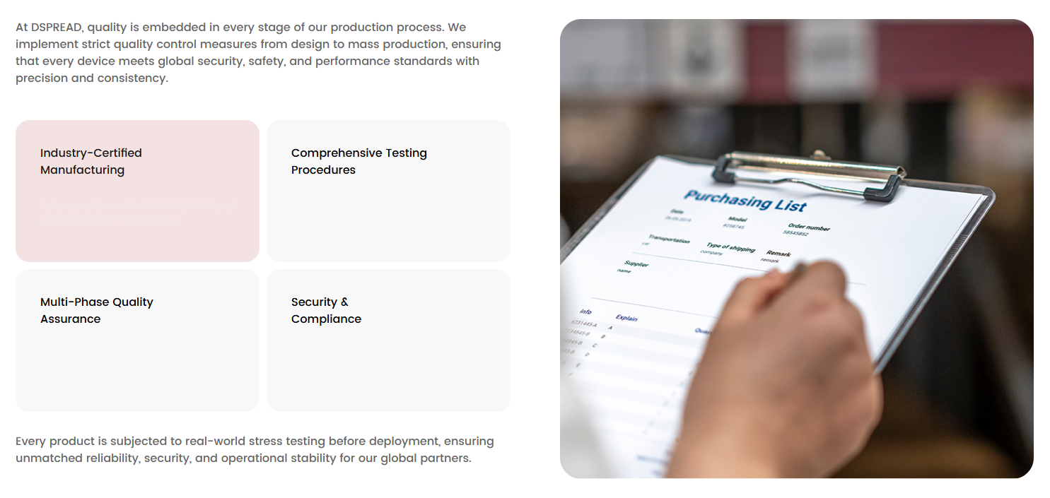 Crafted to Perfection: DSPREAD's Full-Process Quality Control System for Payment Hardware